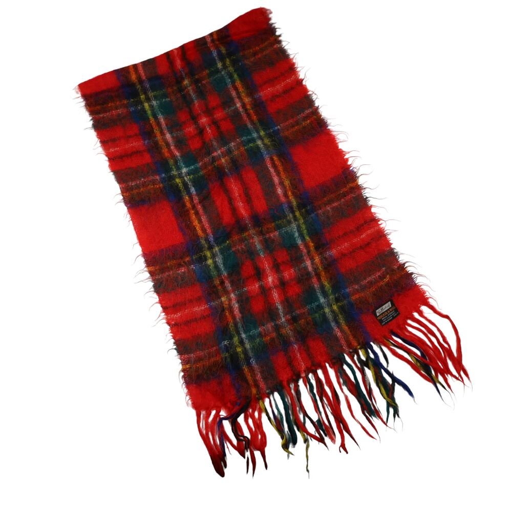 Vintage St.Michael Mohair & Wool Plaid Scarf